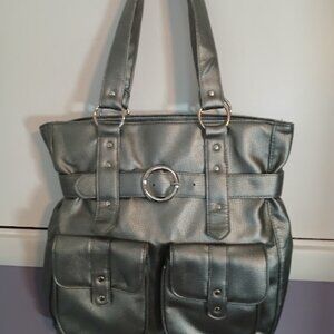 Silver metallic shoulder bag
